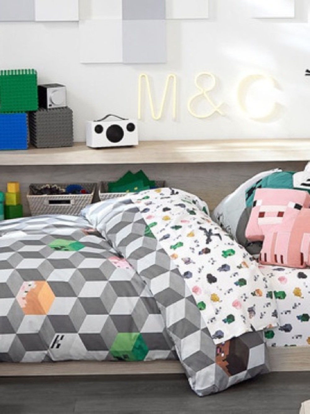 Pottery barn kids Minecraft organic cotton duvet full/queen